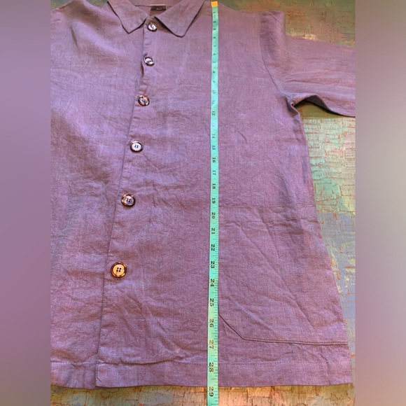 CP SHADES SAUSALITO TUNIC SHIRT JACKET OVERSIZED S HAND-DYED VTG USA BLUE PURPLE - Picture 4 of 10
